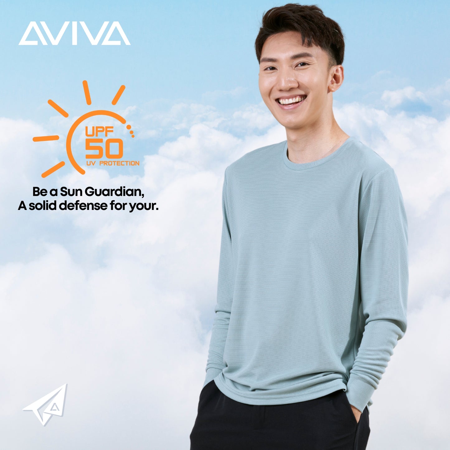 AVIVA A-LINE Lifestyle Mens Long Sleeve Mircofiber Tee (91-9030)