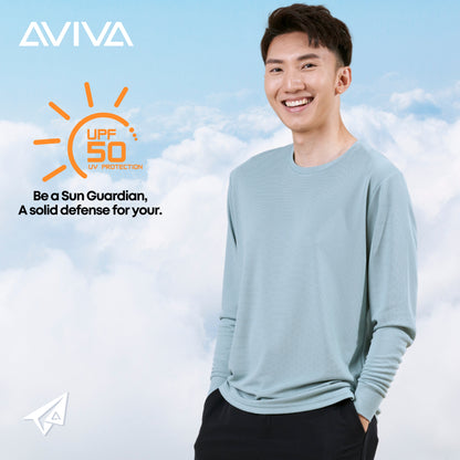 AVIVA A-LINE Lifestyle Mens Long Sleeve Mircofiber Tee (91-9030)