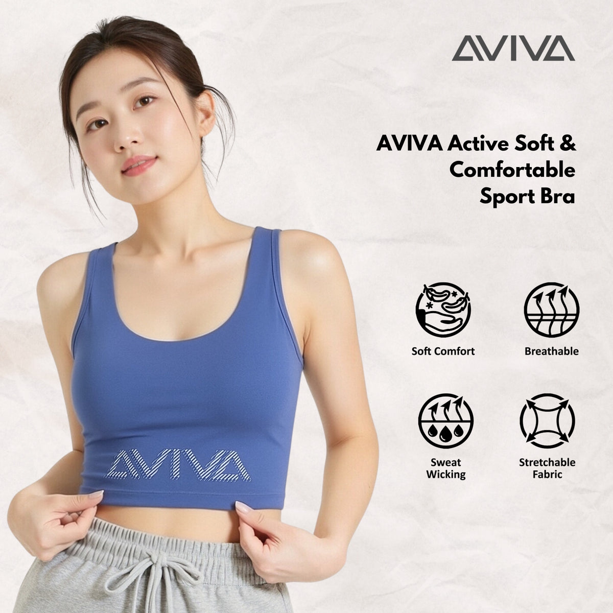 AVIVA Active Soft & Comfortable Sport Bra (80-6118)