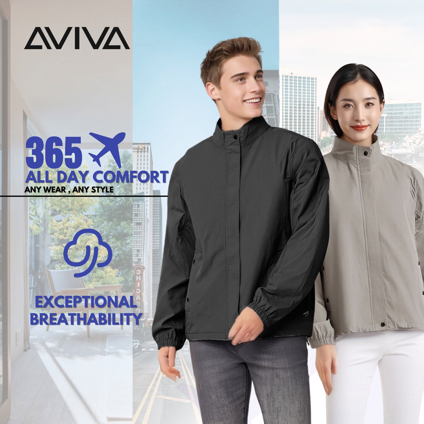 【S - XXL】AVIVA All Day Comfort Active Windbreaker (81-10065)