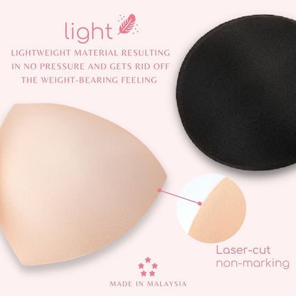 AVIVA Removable Soft Sponge Triangle Round Cups Sports Bra Pad (1414)