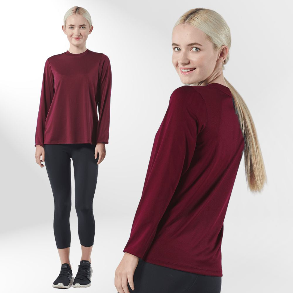 AVIVA Veronica Mircofiber UV Protection Multi Function Fabric Long Sleeve Active Tops (80-9063)