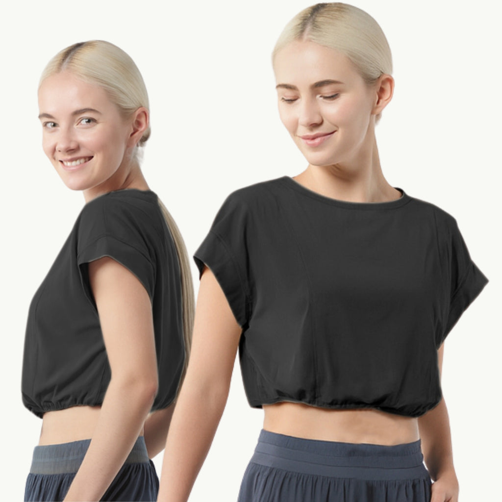 【S - L】AVIVA All Day Comfort Cropped Workout Top (81-8126)