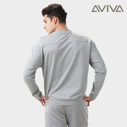Aviva Liam Cotton Long Sleeve Round Neck Sweater (91-9022)