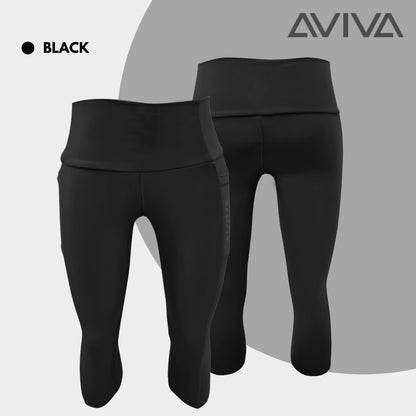 AVIVA Active Sportwear Capri Leggings with Pockets (80-3130)