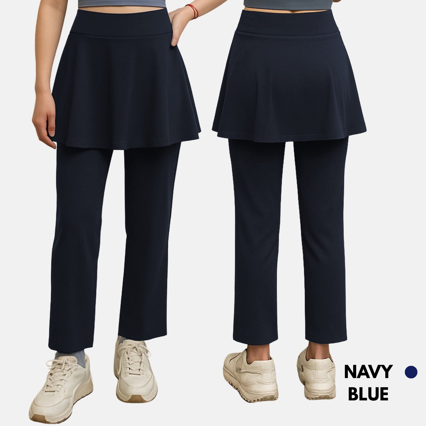 【S - XXL】AVIVA ANYWEAR2.0 3-IN-1 Women Straight Cut Pant with Skirt (81-4241)
