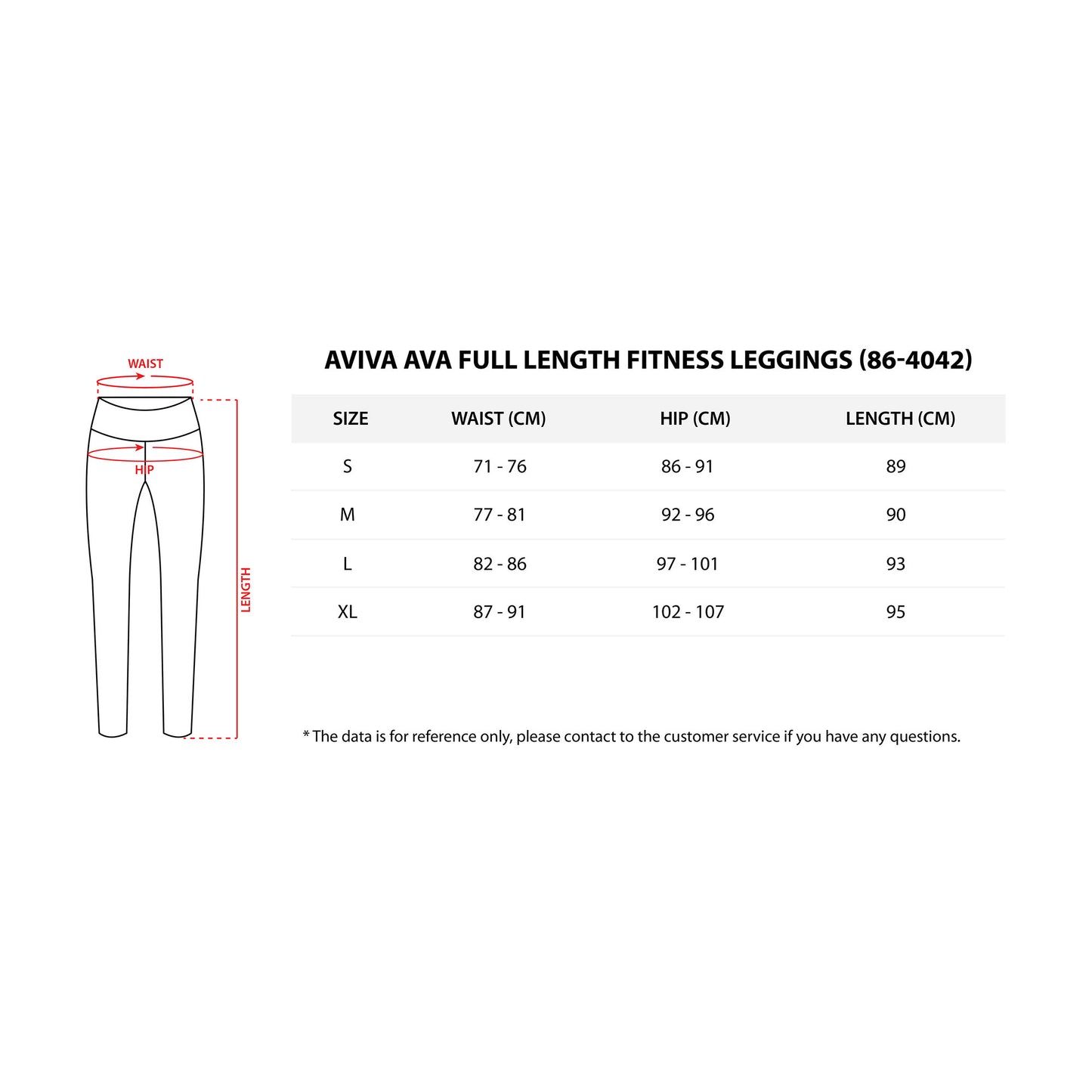 AVIVA Ava Full Length Fitness Leggings (86-4042)