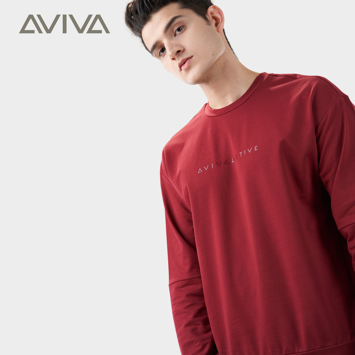 Aviva Liam Cotton Long Sleeve Round Neck Sweater (91-9022)
