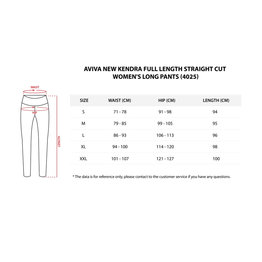 AVIVA Kendra Full Length Straight Cut Women's Long Pants (86-4025)