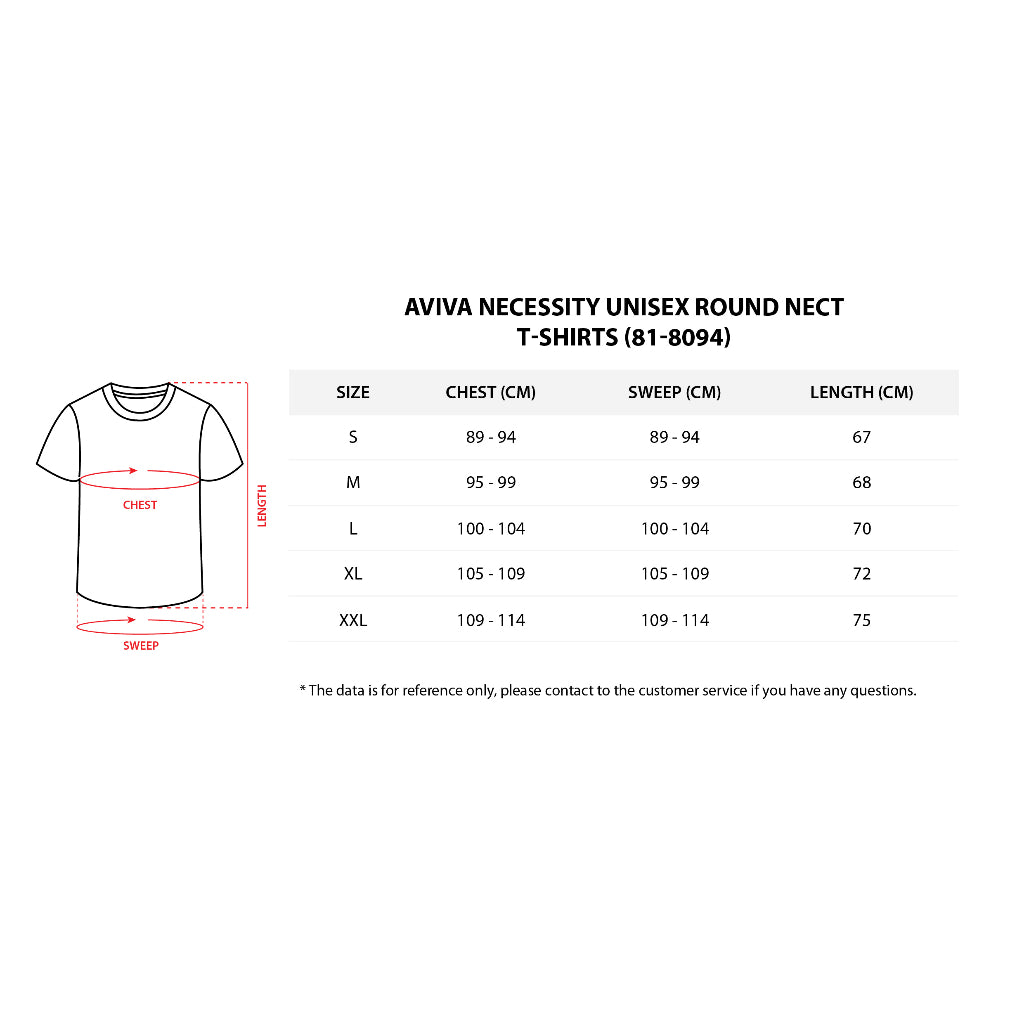 AVIVA Basic Round Neck Cotton T-shirts（ 81-8094 ）