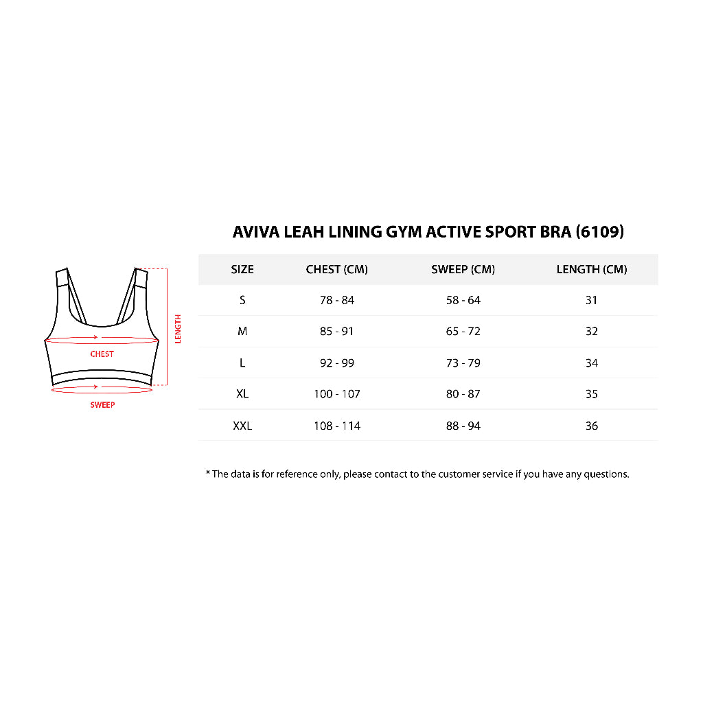 Aviva Leah Lining Gym Active Sport Bra (80-6109)