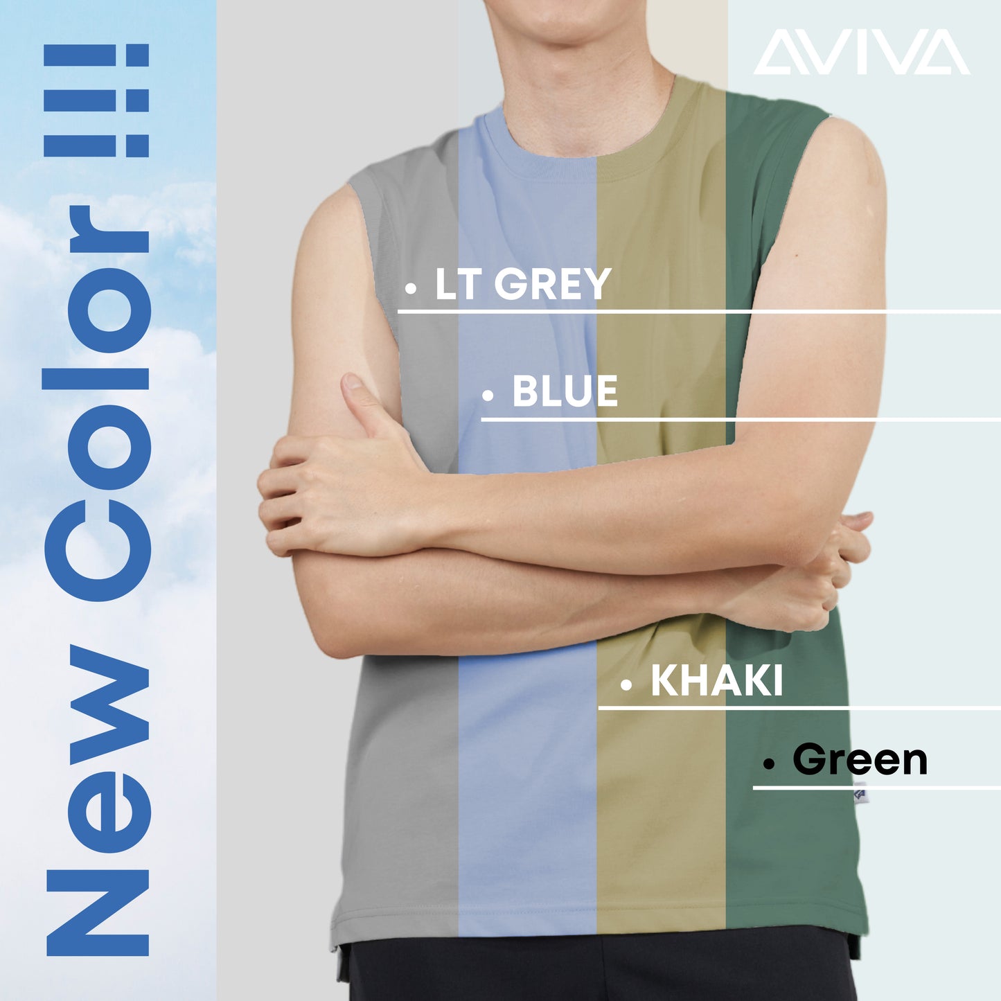 AVIVA A-LINE Lifestyle Cotton Elegance Men Sleeveless Tee (91-7008)