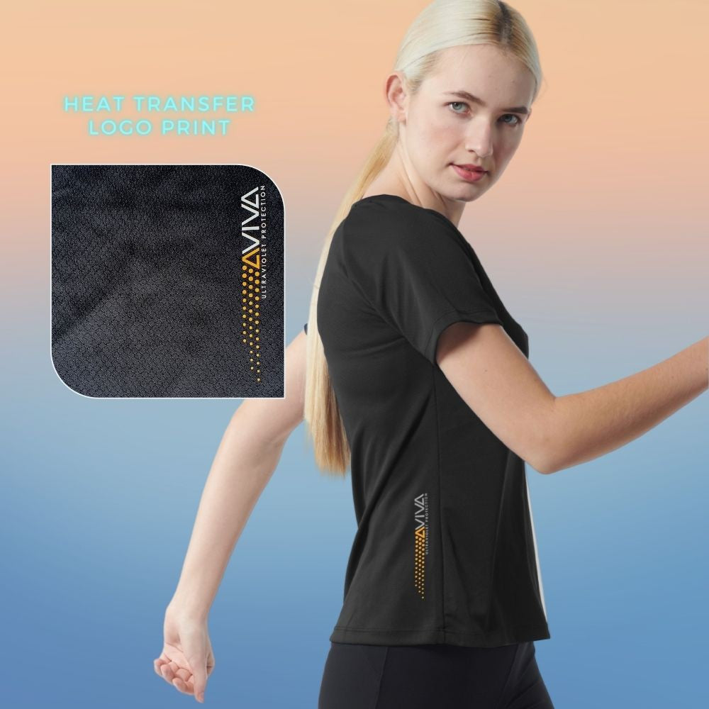 AVIVA Eva Raglan Microfiber UV Protection Multi-Function Short Sleeve Tops (80-8082)