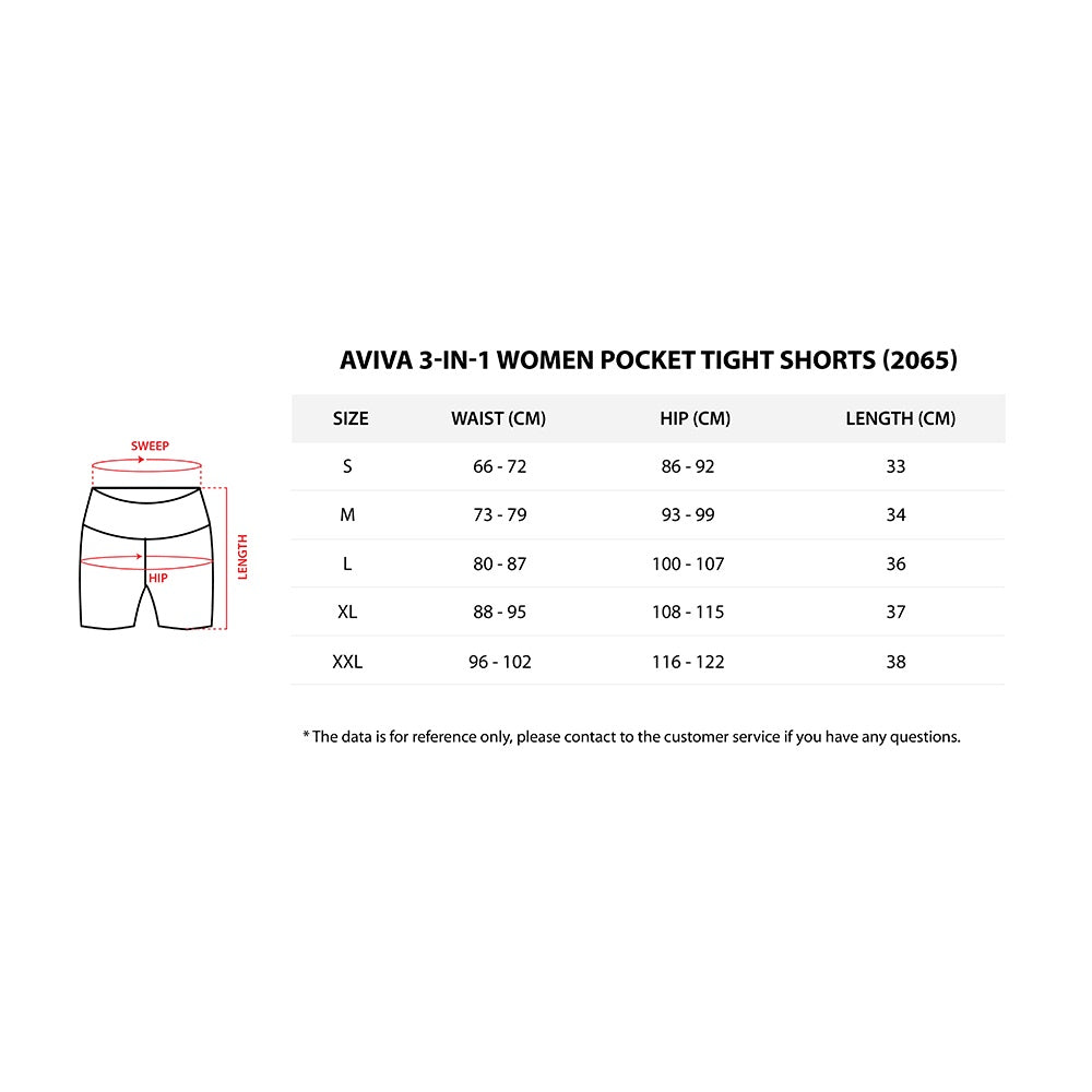 Aviva 3-In-1 Women Pocket Tight Shorts (81-2065)