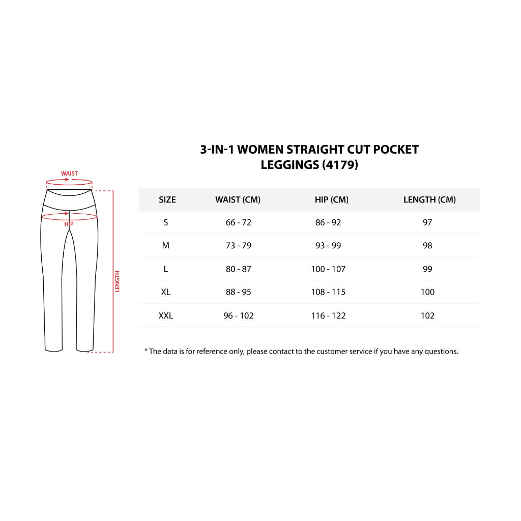 AVIVA 3 In 1 Women Straight Cut Pocket Leggings (81-4179)