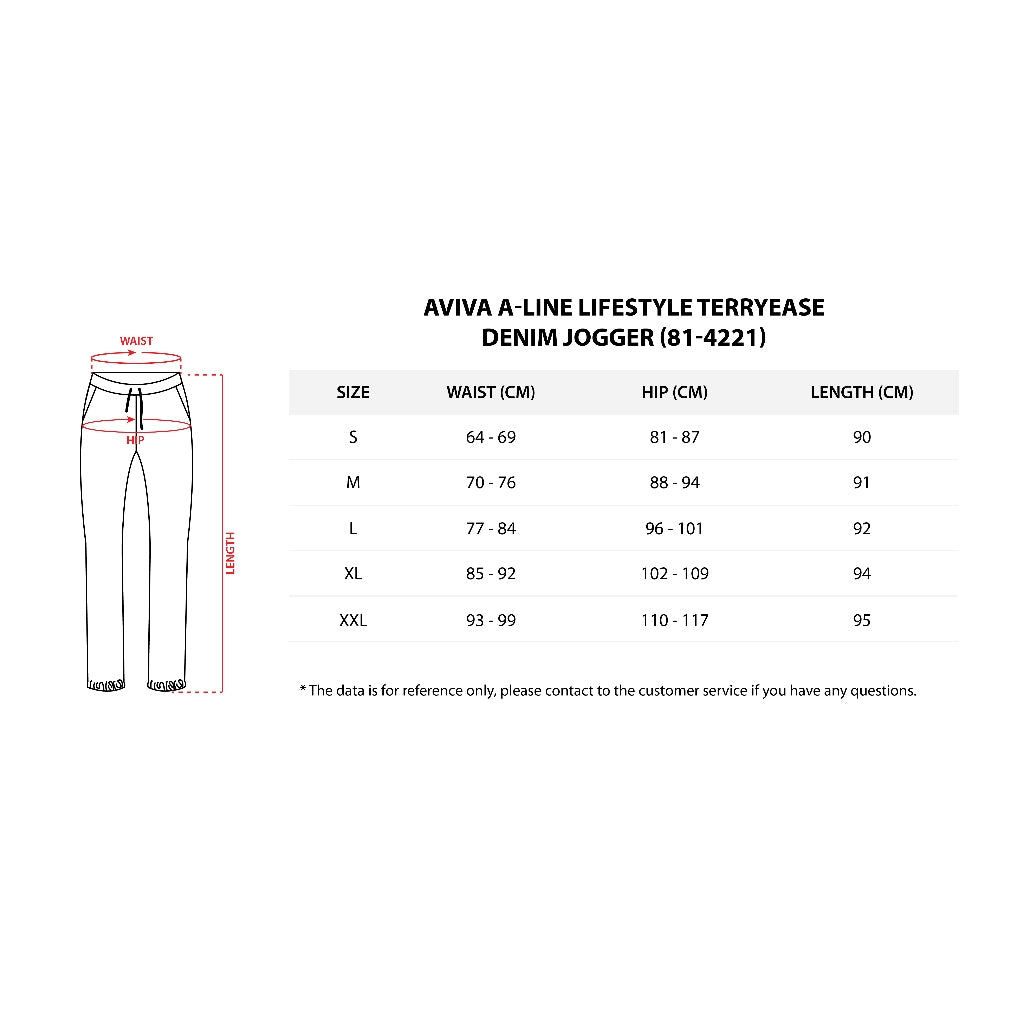 AVIVA A-LINE Lifestyle TerryEase Denim Jogger (81-4221)