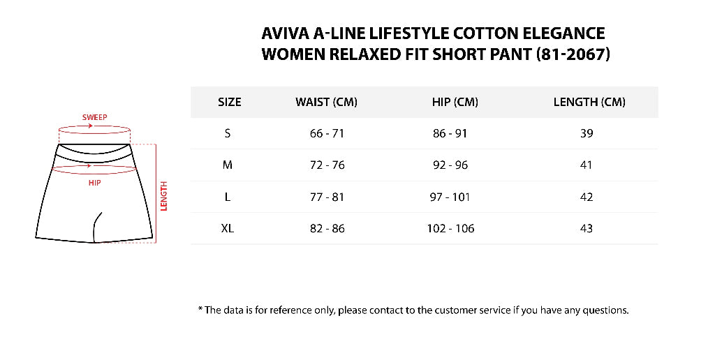 AVIVA A-LINE Lifestyle Cotton Elegance Women relaxed fit short pant (81-2067)