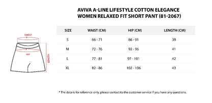 AVIVA A-LINE Lifestyle Cotton Elegance Women relaxed fit short pant (81-2067)